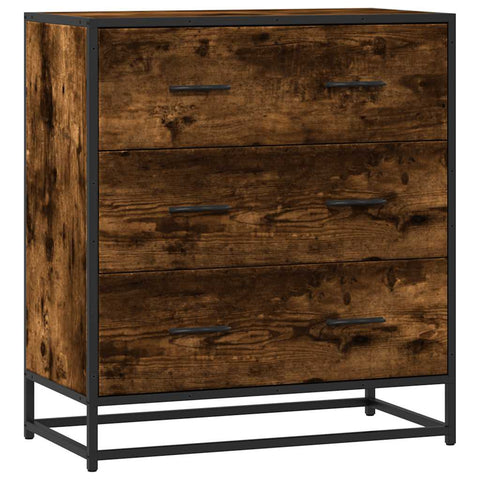 vidaXL Sideboard Räuchereiche 68x35x76 cm Holzwerkstoff und Metall