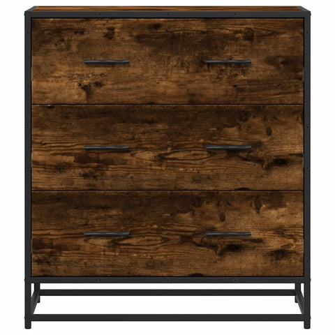 vidaXL Sideboard Räuchereiche 68x35x76 cm Holzwerkstoff und Metall