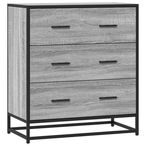 vidaXL Sideboard Grau Sonoma 68x35x76 cm Holzwerkstoff und Metall