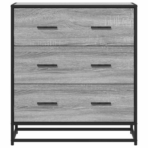 vidaXL Sideboard Grau Sonoma 68x35x76 cm Holzwerkstoff und Metall