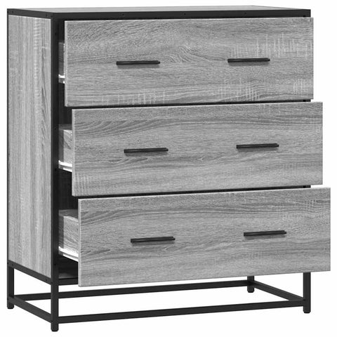 vidaXL Sideboard Grau Sonoma 68x35x76 cm Holzwerkstoff und Metall