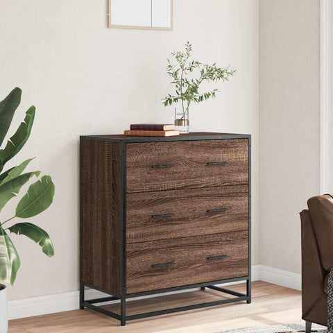 vidaXL Sideboard Braun Eichen-Optik 68x35x76 cm Holzwerkstoff & Metall