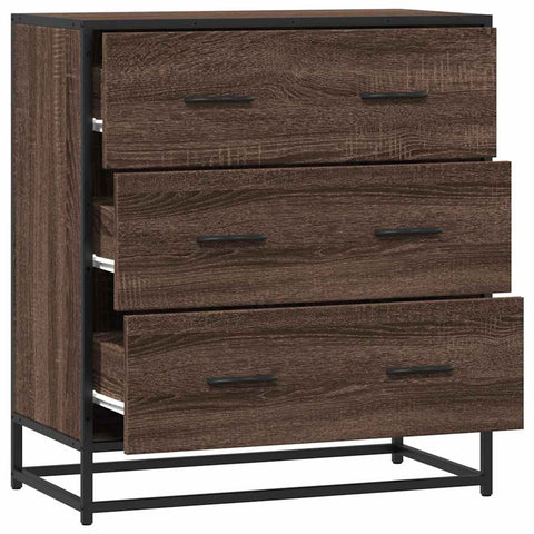 vidaXL Sideboard Braun Eichen-Optik 68x35x76 cm Holzwerkstoff & Metall