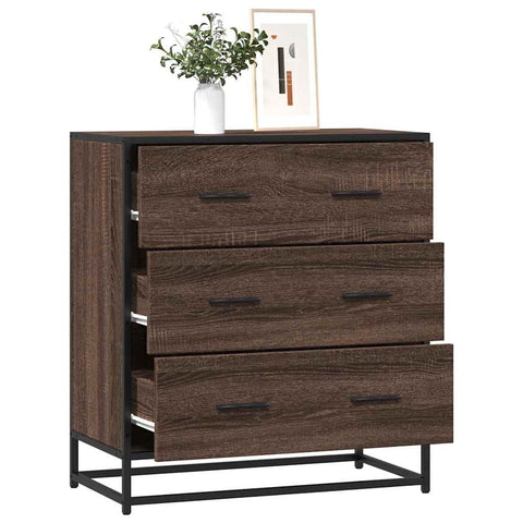 vidaXL Sideboard Braun Eichen-Optik 68x35x76 cm Holzwerkstoff & Metall