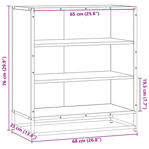 vidaXL Sideboard Braun Eichen-Optik 68x35x76 cm Holzwerkstoff & Metall