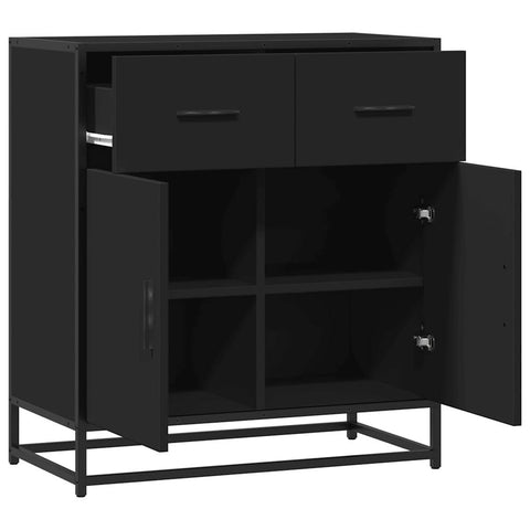 vidaXL Sideboard Schwarz 68x35x76 cm Holzwerkstoff