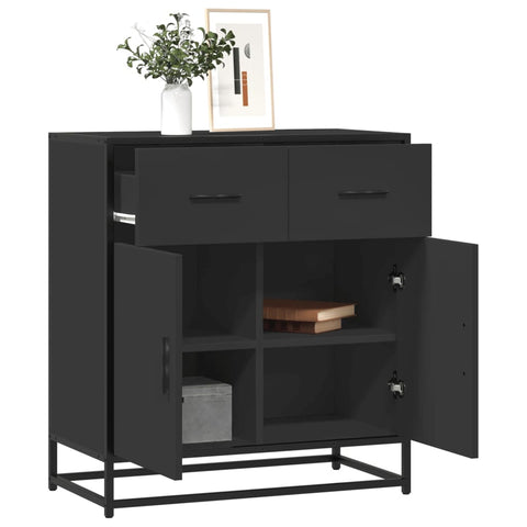 vidaXL Sideboard Schwarz 68x35x76 cm Holzwerkstoff