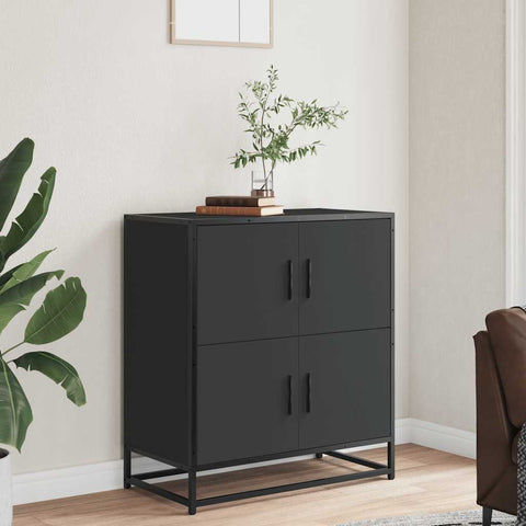 vidaXL Sideboard Schwarz 68x35x76 cm Holzwerkstoff