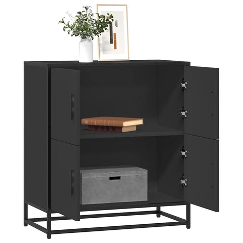 vidaXL Sideboard Schwarz 68x35x76 cm Holzwerkstoff