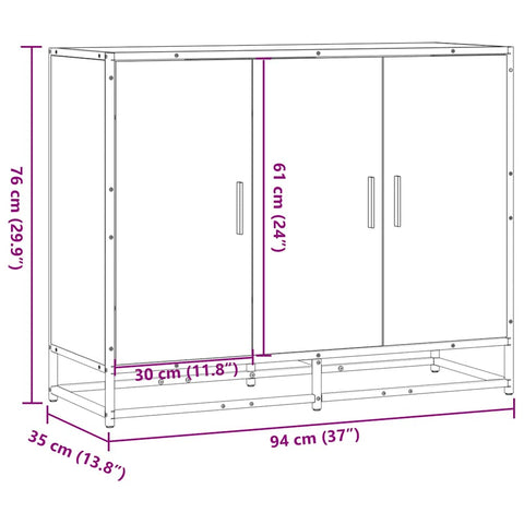 Sideboard Sonoma-Eiche 94x35x76 cm Holzwerkstoff