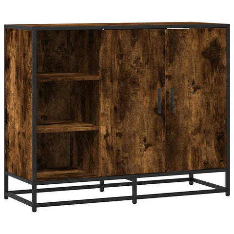 vidaXL Sideboard Räuchereiche 92x35x76 cm Holzwerkstoff