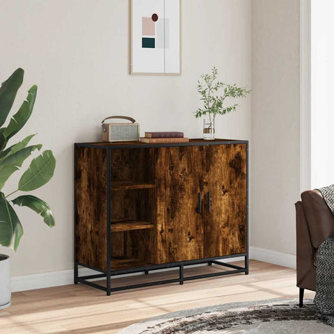 vidaXL Sideboard Räuchereiche 92x35x76 cm Holzwerkstoff