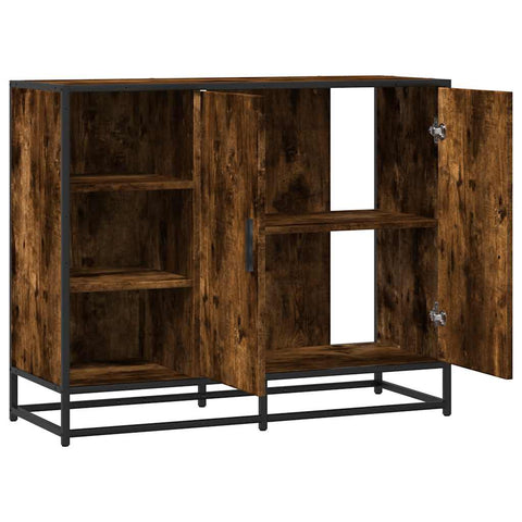 vidaXL Sideboard Räuchereiche 92x35x76 cm Holzwerkstoff