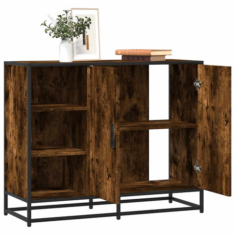 vidaXL Sideboard Räuchereiche 92x35x76 cm Holzwerkstoff