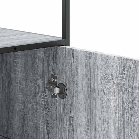 vidaXL Highboard Grau Sonoma 35,5x35x139 cm Holzwerkstoff und Metall