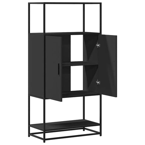 vidaXL Highboard Schwarz 68x35x139 cm Holzwerkstoff und Metall