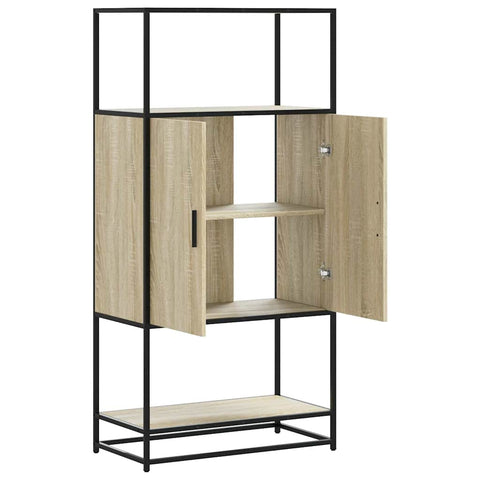 vidaXL Highboard Sonoma-Eiche 68x35x139 cm Holzwerkstoff und Metall