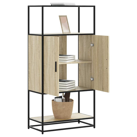 vidaXL Highboard Sonoma-Eiche 68x35x139 cm Holzwerkstoff und Metall