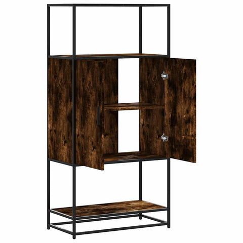 vidaXL Highboard Räuchereiche 68x35x139 cm Holzwerkstoff und Metall