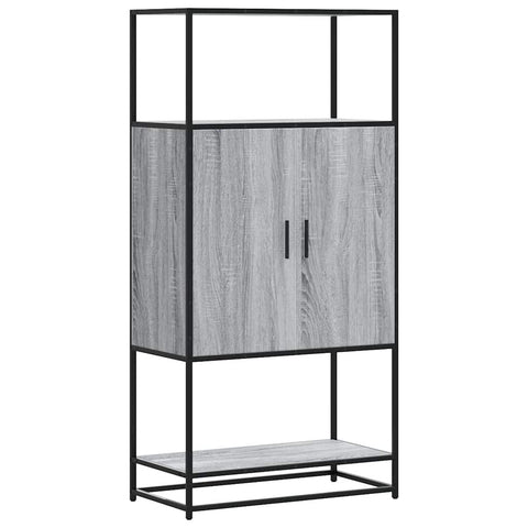 vidaXL Highboard Grau Sonoma 68x35x139 cm Holzwerkstoff und Metall