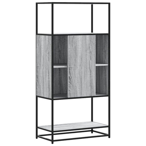 vidaXL Highboard Grau Sonoma 68x35x139 cm Holzwerkstoff und Metall