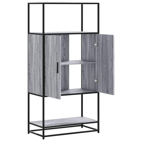 vidaXL Highboard Grau Sonoma 68x35x139 cm Holzwerkstoff und Metall