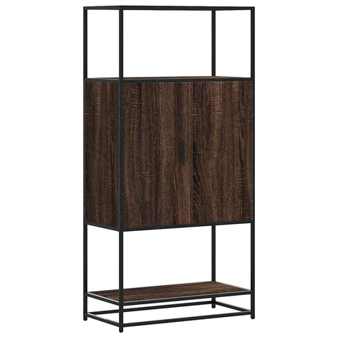 vidaXL Highboard Braun Eichen-Optik 68x35x139 cm Holzwerkstoff Metall