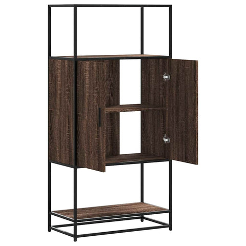 vidaXL Highboard Braun Eichen-Optik 68x35x139 cm Holzwerkstoff Metall