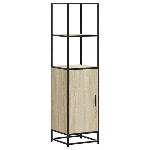 vidaXL Highboard Sonoma-Eiche 35,5x35x139 cm Holzwerkstoff Metall