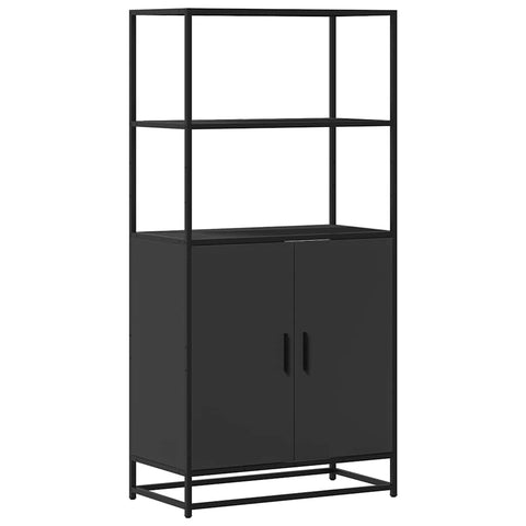 vidaXL Highboard Schwarz 68x35x139 cm Holzwerkstoff und Metall