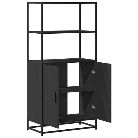 vidaXL Highboard Schwarz 68x35x139 cm Holzwerkstoff und Metall