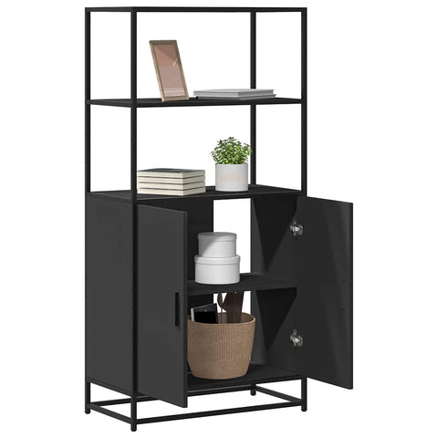 vidaXL Highboard Schwarz 68x35x139 cm Holzwerkstoff und Metall