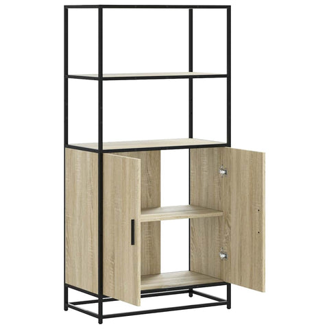 vidaXL Highboard Sonoma-Eiche 68x35x139 cm Holzwerkstoff und Metall