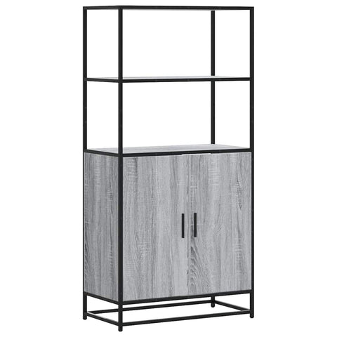 vidaXL Highboard Grau Sonoma 68x35x139 cm Holzwerkstoff und Metall