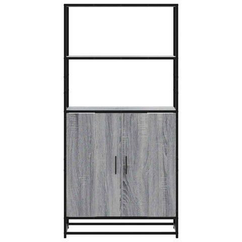 vidaXL Highboard Grau Sonoma 68x35x139 cm Holzwerkstoff und Metall