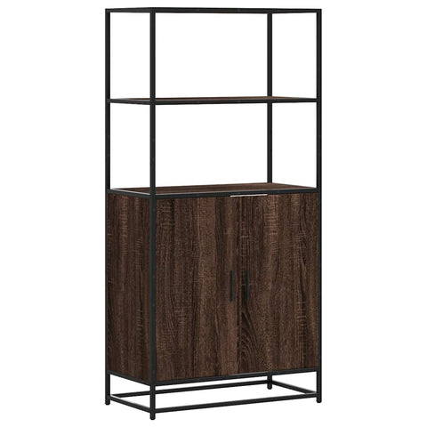 vidaXL Highboard Braun Eichen-Optik 68x35x139 cm Holzwerkstoff Metall