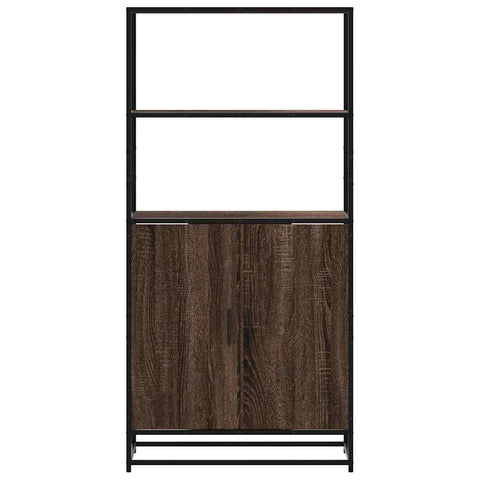 vidaXL Highboard Braun Eichen-Optik 68x35x139 cm Holzwerkstoff Metall