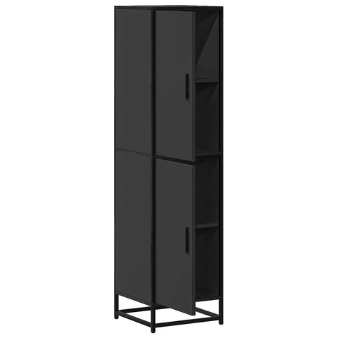 vidaXL Highboard Schwarz 35,5x35x139 cm Holzwerkstoff und Metall