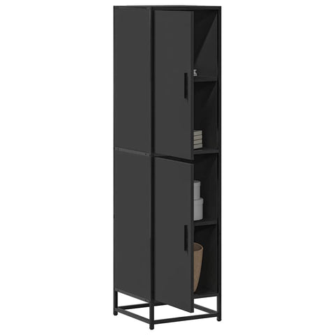 vidaXL Highboard Schwarz 35,5x35x139 cm Holzwerkstoff und Metall