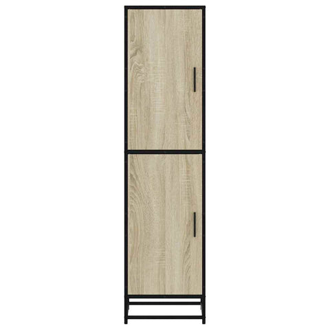 vidaXL Highboard Sonoma-Eiche 35,5x35x139 cm Holzwerkstoff Metall