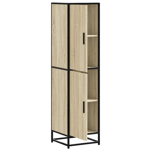 vidaXL Highboard Sonoma-Eiche 35,5x35x139 cm Holzwerkstoff Metall