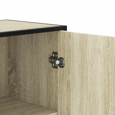 vidaXL Highboard Sonoma-Eiche 35,5x35x139 cm Holzwerkstoff Metall