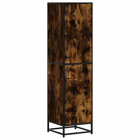 vidaXL Highboard Räuchereiche 35,5x35x139 cm Holzwerkstoff Metall