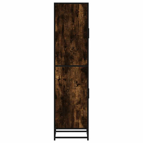 vidaXL Highboard Räuchereiche 35,5x35x139 cm Holzwerkstoff Metall