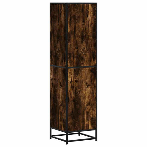 vidaXL Highboard Räuchereiche 35,5x35x139 cm Holzwerkstoff Metall