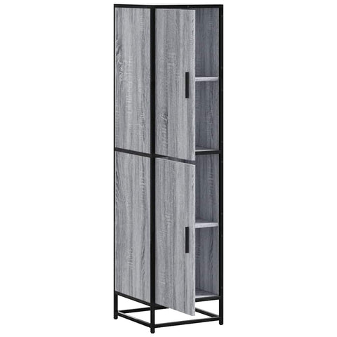 vidaXL Highboard Grau Sonoma 35,5x35x139 cm Holzwerkstoff und Metall