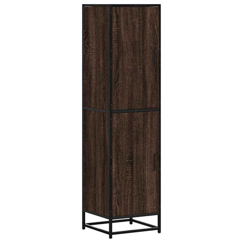 vidaXL Highboard Braun Eichen-Optik 35,5x35x139cm Holzwerkstoff Metall