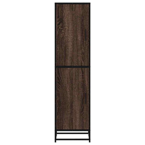 vidaXL Highboard Braun Eichen-Optik 35,5x35x139cm Holzwerkstoff Metall