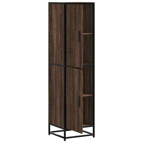 vidaXL Highboard Braun Eichen-Optik 35,5x35x139cm Holzwerkstoff Metall