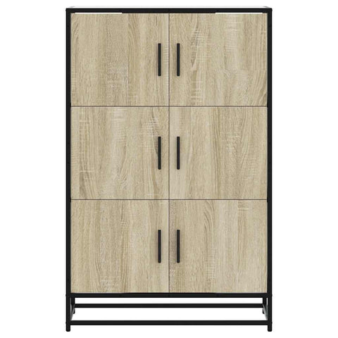 vidaXL Highboard Sonoma-Eiche 68x35x106,5 cm Holzwerkstoff Metall